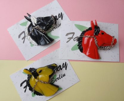 Vintage Bronco Horse Hear Brooch