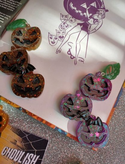 * HALLOWEEN SPECIAL * Stacked Jack-O-Lantern Brooch - Image 3