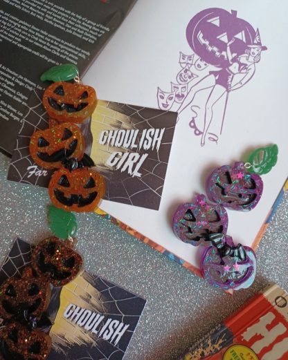 * HALLOWEEN SPECIAL * Stacked Jack-O-Lantern Brooch - Image 2