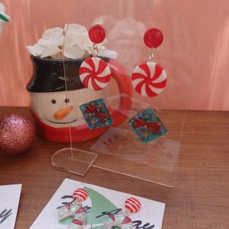 * XMAS SPECIAL * Peppermint Swirl Earrings & Necklace