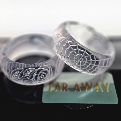 NEW Lucite Bangles Web of Roses - Image 5