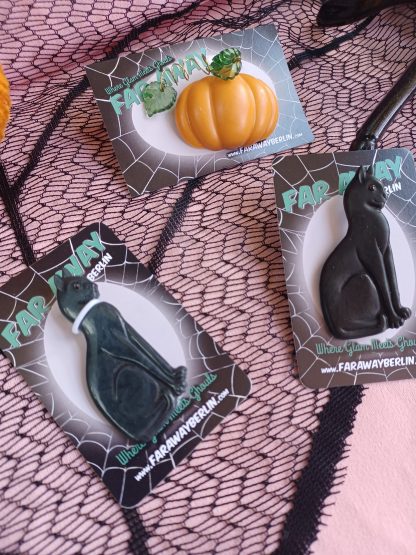 * HALLOWEEN SPECIAL * Black Cat & Pumpkin Brooch - Image 8